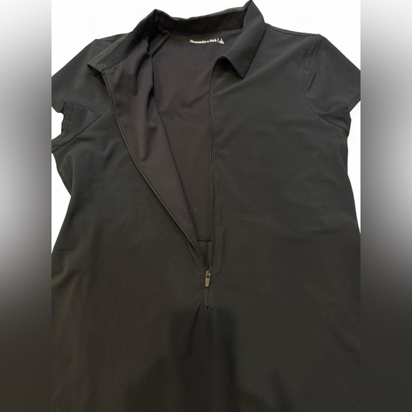 Abercrombie Traveler Zip-Front Mini Dress with Built-in Shorts Black L - Picture 9 of 12